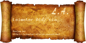 Leimeter Alícia névjegykártya
